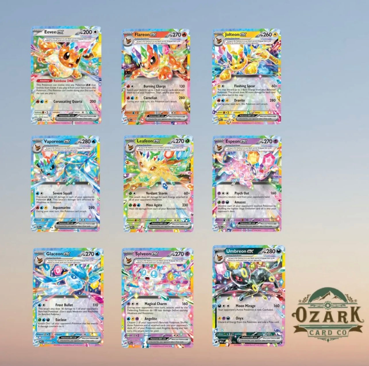Prismatic Evolutions - Eeveelutions Ex Set Lot 9 Cards
